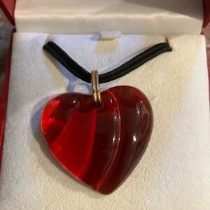 Vintage Red Baccarat ❤️ Heart Necklace